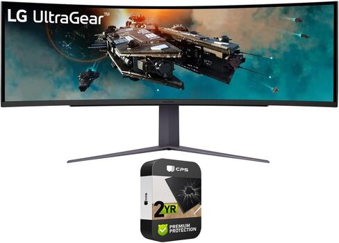 LG 49GR85DC-B 49 inch Curved Ultragear DQHD 1ms 240Hz Monitor, VESA DisplayHDR 1000 Bundle with 2 YR CPS Enhanced Protection Pack in Saudi Arabia