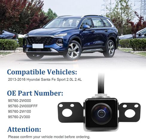Backup Camera Rear View Camera Compatible with Hyundai Santa Fe Sport 2.0L 2.4L 2013 2014 2015 2016 Parking Park Assist Camera Replaces # 95760-2W000, 95760-2W000FFF, 95760-2W100, 95760-2V300 in Saudi Arabia