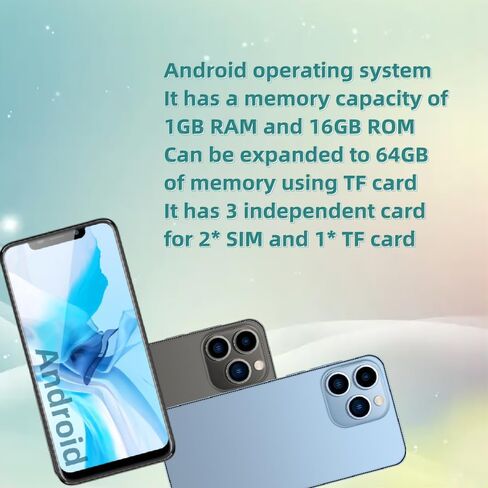unlocked phone，E66，Android smartphone ，Internal battery，1G RAM 16G ROM，supports Dual SIM card frequency band of 3GWCDMA ：850/1700/2100MHZ，6.11inch Screen(3BLUE) in Kuwait