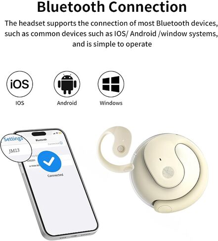 Open Ear Headphones Wireless Bluetooth 5.4, OWS Hanging Earphones Wireless Earbuds with Earhooks and Mic, IPX5 Waterproof, 48H Range, Out of Ear Earbuds for Sports Running Workout Driving(Khaki) in Saudi Arabia