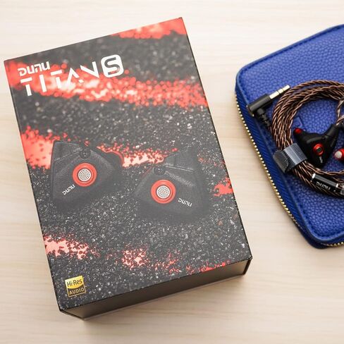 شاشات DUNU Titan S داخل الأذن، سماعات أذن ديناميكية HiFi IEMs مقاس 11 مم مع صوت قوي (أسود) in Kuwait