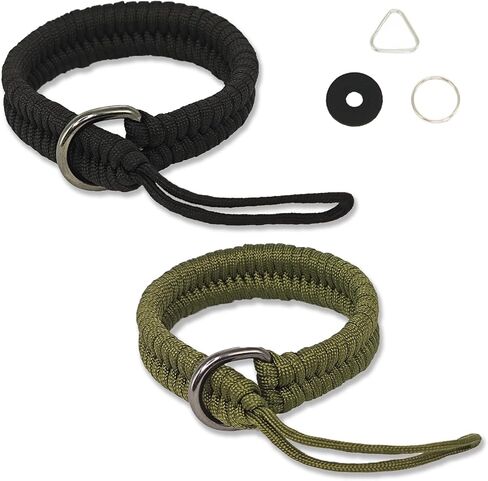 Camera Wrist Strap, Rope Camera Hand Strap for DSLR camera, Mirrorless Camera, Camera Hand Strap with Triangular Ring and O-Ring Safer Connector, Black & Green (Applicable on many devices) in Saudi Arabia