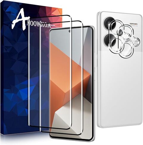 [2+2 pack] for Redmi Note 13 Pro+ 5G/Note 13 Pro plus 5G 3D Tempered Glass Screen protector and camera lens protector.9H hardness.full.coverage super wear-resistant.anti-fingerprint.high-definition cell phone sticker film in Saudi Arabia