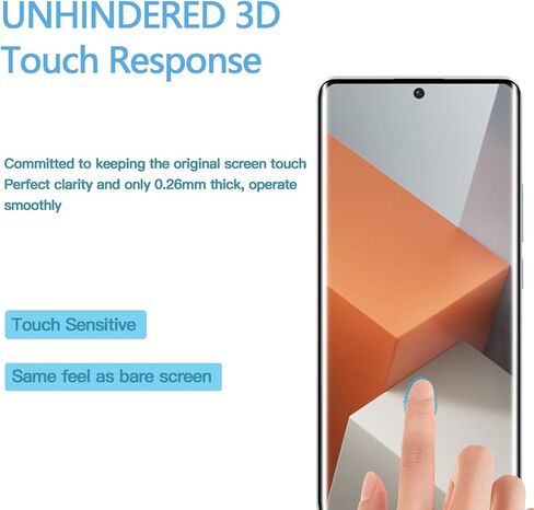 [2+2 pack] for Redmi Note 13 Pro+ 5G/Note 13 Pro plus 5G 3D Tempered Glass Screen protector and camera lens protector.9H hardness.full.coverage super wear-resistant.anti-fingerprint.high-definition cell phone sticker film in Saudi Arabia