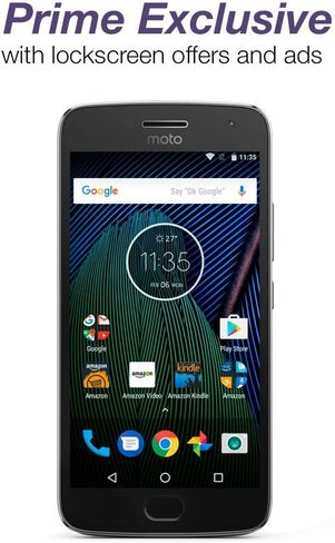 Moto G Plus (الجيل الخامس) - لونار جراي - 64 جيجابايت - مفتوح - حصريًا من Prime - مع عروض وإعلانات شاشة القفل in Saudi Arabia