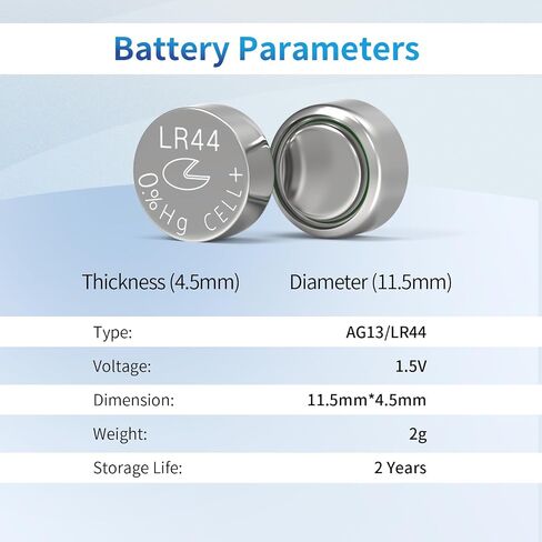 LR44 AG13 Batteries 357 303 SR44 Battery 1.5V Button Coin Cell Batteries (10 Count (Pack of 1)) in Kuwait