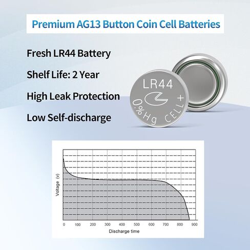 LR44 AG13 Batteries 357 303 SR44 Battery 1.5V Button Coin Cell Batteries (10 Count (Pack of 1)) in Kuwait