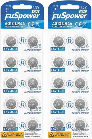 LR44 AG13 Batteries 357 303 SR44 Battery 1.5V Button Coin Cell Batteries (10 Count (Pack of 1)) in Kuwait