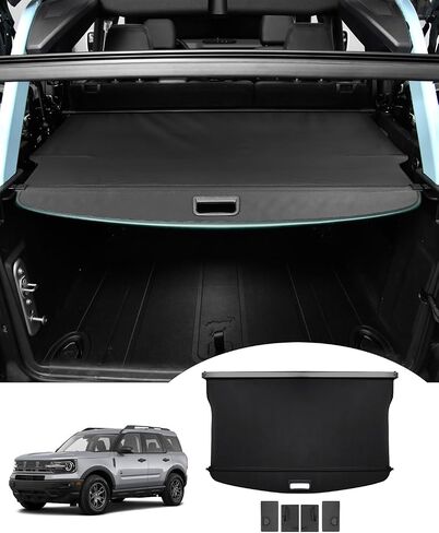 Powerty غطاء البضائع لتويوتا RAV4 2019-2023 قابل للسحب الخلفي الجذع غطاء أمان التدريع الظل نسيج ألياف الكربون الأسود in Kuwait