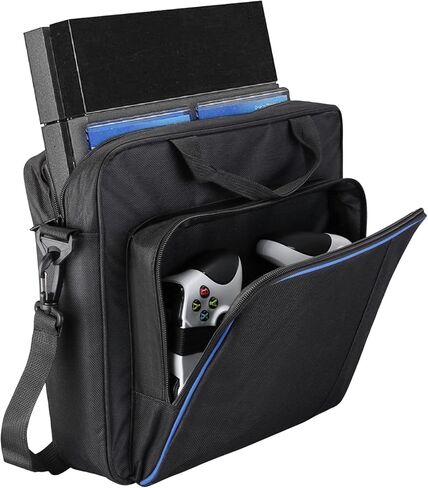 TECTINTER Carrying Case for PS5, Protective Travel Bag for PS 5 Console Controller, Large Capacity Storage Case Compatible with Playstation 5 Games Accessories Disk Digital Edition, Black in Kuwait