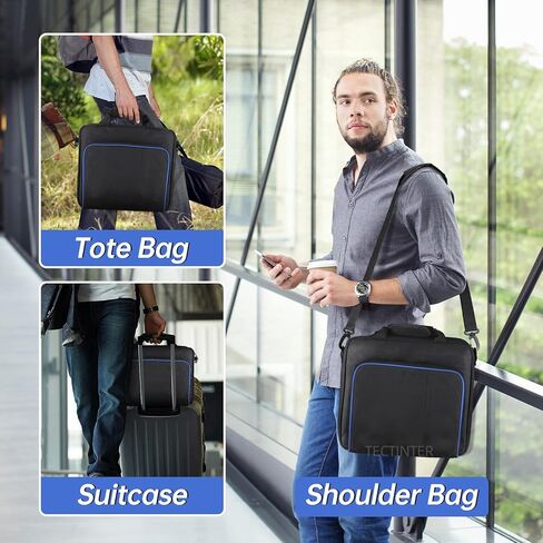 TECTINTER Carrying Case for PS5, Protective Travel Bag for PS 5 Console Controller, Large Capacity Storage Case Compatible with Playstation 5 Games Accessories Disk Digital Edition, Black in Kuwait