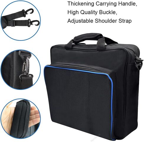 TECTINTER Carrying Case for PS5, Protective Travel Bag for PS 5 Console Controller, Large Capacity Storage Case Compatible with Playstation 5 Games Accessories Disk Digital Edition, Black in Kuwait