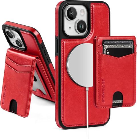 حافظة محفظة مغناطيسية 2 في 1 متوافقة مع Magsafe iPhone 14 قابلة للفصل مع حامل بطاقة، للنساء والرجال، جلد PU RFID مع فتحات ائتمان بمسند قلاب لهاتف Apple 14، بني in Saudi Arabia