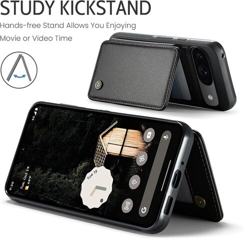 Kowauri for Google Pixel 9/Google Pixel 9 Pro Case, PU Leather Wallet Case for Women Men with RFID Blocking Card Holder Slot Magnetic Closure Shockproof Phone Cover for Google Pixel 9/9 Pro (Black) in Kuwait