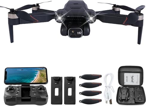 Drone with 1080P HD Dual Camera for Beginner Adults and Kids FPV Foldable Drone, Optical Altitude Hold, Obstacle Sensor, Long Flight Time（2 batteries）, Gestures Selfie Control, Toys Gifts for kids Boys Girls in Kuwait