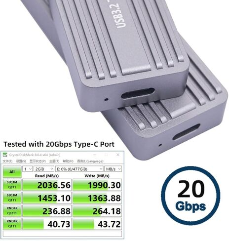 ChenYang USB 3.2 إلى M.2 NVME/SATA SSD قارئ الضميمة، USB 3.2 Gen 2x2 20Gbps 2230/2242mm محول الضميمة مع شرائح RTL9220 in Saudi Arabia