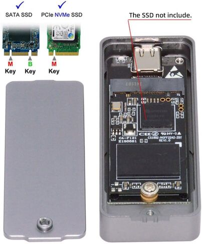 ChenYang USB 3.2 إلى M.2 NVME/SATA SSD قارئ الضميمة، USB 3.2 Gen 2x2 20Gbps 2230/2242mm محول الضميمة مع شرائح RTL9220 in Saudi Arabia