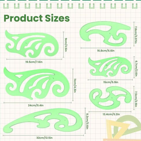 3PCS Circle Shape Templates for Drawing, Plastic Circle Maker Ruler Tools, Circles and Ellipses Stencils Kit for Drafting, Measuring, Crafts, Art Supplies, Engineering, Paper Quilling in Saudi Arabia