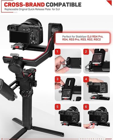 لوحة الإطلاق السريع IFOOTAGE Q38-RS - نظام التحرير السريع للكاميرا لـ DJI RS4 Pro، RS4، RS3 Pro، RS3، RS2، مثبتات RSC2، حوامل ثلاثية، Monopods، منزلقات - تركيب سريع ومبادلة in Saudi Arabia