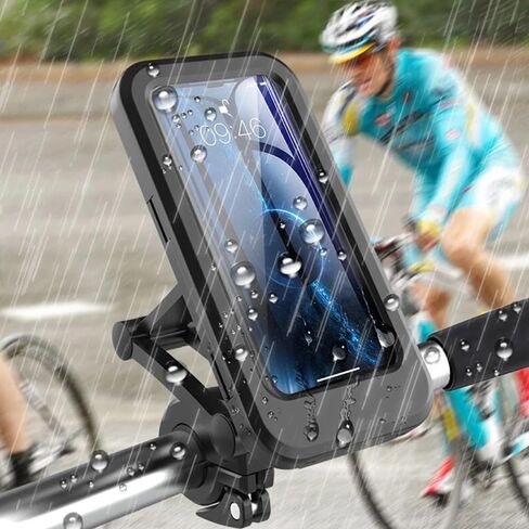 Motorcycle Bike Phone Holder Waterproof with TPU Touch Screen 360 Degree Universal Bicycle Mobile Mount for Phone Less Then 6.5 inch in Saudi Arabia