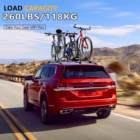 قضبان متقاطعة لرف السقف بوزن 260 رطل من Tuyoung متوافقة مع Volkswagen Tiguan 2018-2024 & Taos 2022-2024، قضبان سقف من الألومنيوم شديدة التحمل مضادة للسرقة وقضبان عرضية على السطح وقضبان البضائع ورفوف الأمتعة in Kuwait