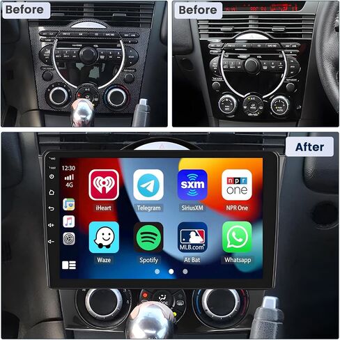 2+64 جيجابايت Inefala لسيارة Mazda RX8 2004-2011 Android 13 مجموعة أجهزة قياس ستيريو مع Carplay Android Auto، شاشة لمس 9 بوصات راديو HiFi GPS WiFi BT FM/RDS SWC Canbus MIC AHD كاميرا احتياطية in Saudi Arabia