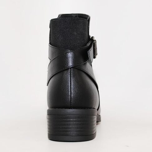 TRENDSUP Women's Classic Ankle Booties, Low Heel, Buckle Strap, Round Toe in Saudi Arabia