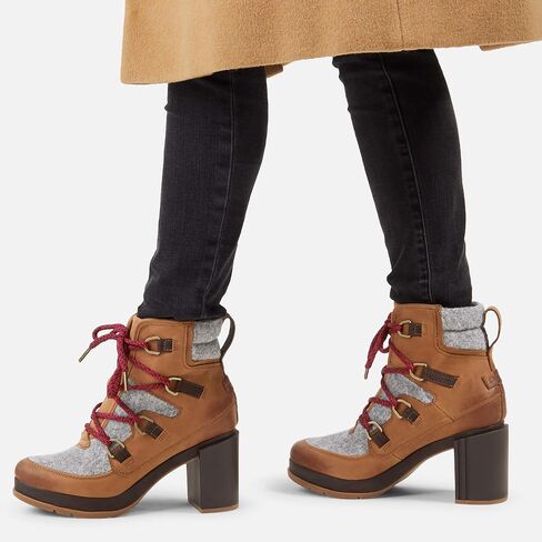 Sorel Women's Blake Lace Block Heel Boots, Velvet Tan, 5 Medium US in Saudi Arabia