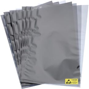 MECCANIXITY 20Pcs Anti Static Bags ESD Shielding Bag Flat Open Top Anti Static Bag for Electronic Devices 9.8x15.7 Inch(250 * 400mm)