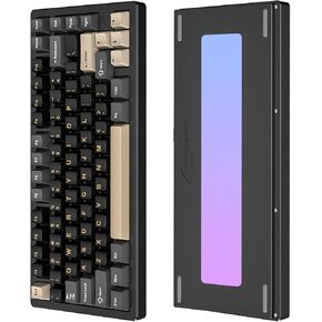 ATTACK SHARK X75 Aluminum CNC Wireless Mechanical Gaming Keyboard, BT/2.4G/USB-C Wired 81 Keys VIA Custom Keyboard, 7000 mAh Gasket Hot Swappable RGB Mechanical Keyboard for Mac/PC/PS4/Xbox-Purple