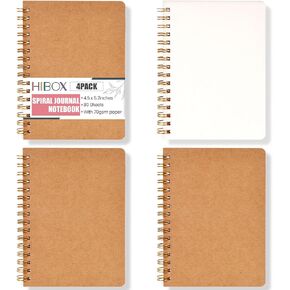 4 قطع من دفاتر الملاحظات الحلزونية الصغيرة، دفاتر ملاحظات للجيب الفارغة، دفاتر ملاحظات صغيرة ذات غطاء كرافت لتدوين الملاحظات واللوازم المدرسية المكتبية in Kuwait