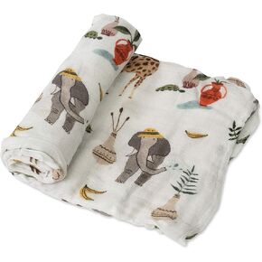 Little Unicorn – SafariSocial Deluxe Swaddle | Single | 100% Rayon Muslin from Bamboo | Super Soft | Newborns and Infants | Large 47" x 47" | Machine Washable