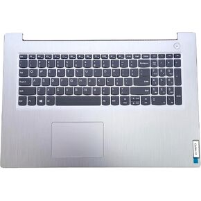 Replacement Laptop Upper Case Palmrest Keyboard Touchpad Assembly Part for Lenovo Ideapad 3-17IIL05 17IML05 17ADA05 17ARE05 5CB0X56835 Silver