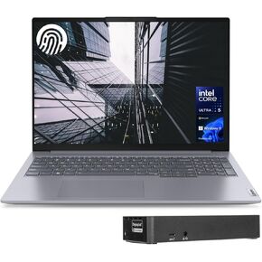 Lenovo ThinkBook 16 G7 Ultra 5 Business Laptop, 16" FHD+ Display, Intel Core Ultra 5 125U, 32GB DDR5 RAM, 1TB SSD, FP Reader, Backlit KB, Wi-Fi 6, Backlit KB, W11P, Bundle with Targus Docking Station