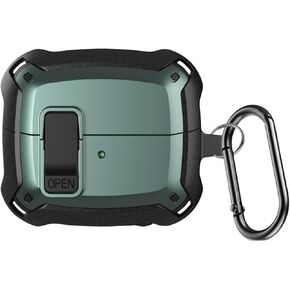 Lock Case Compatible with Samsung Galaxy Buds3 Pro/Galaxy Buds3(2024) with Keychain, Rugged Armor Designed Protection Cover with Secure Lock for Man Woman