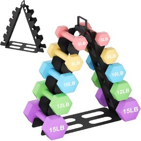 ZHSX Dumbbell Rack 4 Tier,A-Frame Pink Metal Dumbbell Rack Stand Only Dumbbell Holder with Handle Small Weight Tree Compact Workout Storage Organizer Free Weights Rack for Home Gym