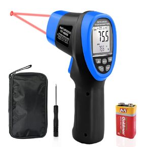 Temperature Gun, INFURIDER YF-1500C Infrared Thermometer Gun, -58℉~2732F Laser Thermometer Gun, NCV Digital Infrared Thermometer 30:1 High IR Temp Gauge Pyrometer with Color LCD Screen Max/Min Alarm