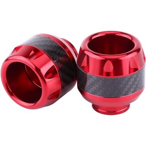 Motorcycle Frame Sliders, Qiilu 1 Pair of Carbon Fiber Motorcycle Front Fork Frame Sliders Crash Protection(Black)