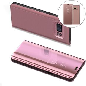 Samsung S8 Case, Mirror Design Clear View Flip Bookstyle Luxury Protecter Shell with Kickstand Case Cover for Samsung Galaxy S8 SM-G950-5.8 inch. Flip Mirror: Black