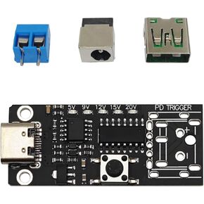 2PCS Type-C PD3.0 5V 9V 12V 15V 20V 5A PD Trigger Board Adjustable Voltage Trigger Module USB-C Female Input Power Supply Change Module