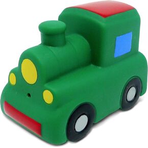 DolliBu Train Bath Buddy Squirter - Floating Green Train Rubber Bath Toy, Fun Water Squirting Bathtime Play for Toddlers, Cute & Soft Transportation Toy for The Bathtub, Beach & Pool for Boys & Girls