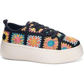 Dirty Laundry Women's Rambling Crochet Sneakers, Black Multi, 6