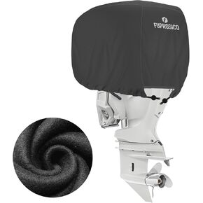 Outboard Motor Cover Waterproof Heavy Duty 900D Oxford with Cotton Lining Boat Motor Cover Fits 50-115 HP Outboard Engine,Blue