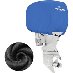 Outboard Motor Cover Waterproof Heavy Duty 900D Oxford with Cotton Lining Boat Motor Cover Fits 50-115 HP Outboard Engine,Blue