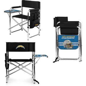 PICNIC TIME NFL Sports Side Table, Beach, Camp Chair for Adults, 19 x 24 x 33, Black