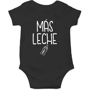AW Fashions Mas Leche Baby Bodysuit Funny Romper Clothing Boys Girls Outfit Cute Adorable Newborn Romper