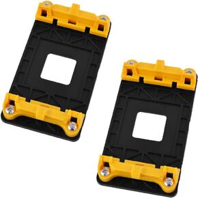 uxcell 2 Pcs AMD CPU Fan Bracket Base Motherboard Back Plate Stand Holder for AM2 AM2+ AM3 AM3+ FM1 FM2 Socket, Yellow