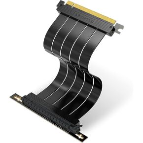 EZDIY-FAB PCIE Gen 4 16x Extreme Flexible, High Speed Riser Cable PCI Express 4.0 Port GPU Extension Card-Right Angle Connector [11.8in/30cm]