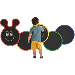 SPARK & WOW Giant Outdoor Chalkboard | Caterpillar | 5 Weatherproof Panels | Suitable for Indoor and Outdoor Use | Toddler Playroom Decor