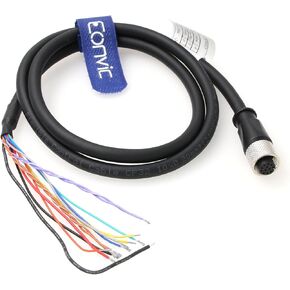 Eonvic CCBL-05-01 DataMan 260 Reader كابل تسلسلي IO سلك الطاقة لكاميرا Cognex M12 12 دبوس موصل كابل أنثى إلى الخيوط الطائرة (15 متر)